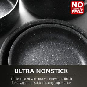 img 1 attached to 🍳 GRANITESTONE Stackmaster 15-Piece Nonstick Cookware Set, Scratch-Resistant Pots and Pans, Induction-Compatible, Granite-Coated Aluminum, Dishwasher-Safe, PFOA-Free - As Seen On TV