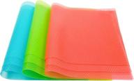 🌈 bakhuk 9 pack refrigerator mat refrigerator liners - shelf mats, fridge pads, placemats - washable & colorful (3 green, 3 pink, 3 blue) логотип