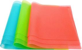 img 4 attached to 🌈 BAKHUK 9 Pack Refrigerator Mat Refrigerator Liners - Shelf Mats, Fridge Pads, Placemats - Washable & Colorful (3 Green, 3 Pink, 3 Blue)