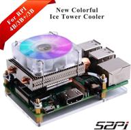 🖥️ geeekpi raspberry pi 4 metal case with fan and low-profile cpu cooler, enhanced raspberry pi 4b case with horizontal ice tower cooler (silver) logo