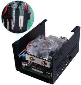 img 2 attached to 🖥️ GeeekPi Raspberry Pi 4 Metal Case with Fan and Low-Profile CPU Cooler, Enhanced Raspberry Pi 4B Case with Horizontal ICE Tower Cooler (Silver)