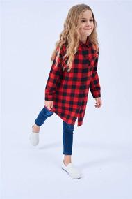 img 2 attached to UWBACK Sleeve Flannel Shirts Button Girls' Clothing and Tops, Tees & Blouses