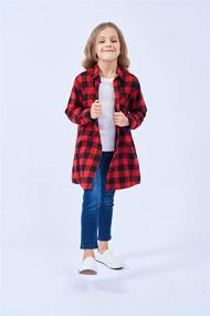 img 1 attached to UWBACK Sleeve Flannel Shirts Button Girls' Clothing and Tops, Tees & Blouses