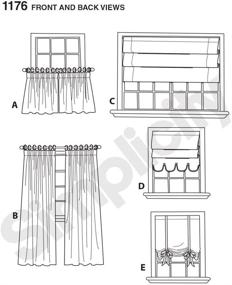 img 1 attached to Simplicity US1176OS Curtains Length Pattern