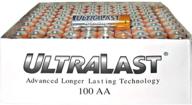 high-performance nabc ultralast ula100aab aa size alkaline batteries (100 count) logo