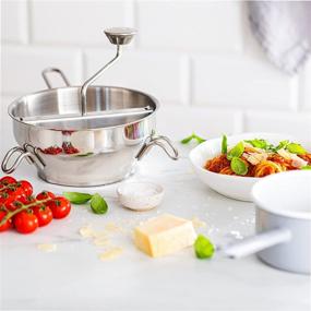 img 2 attached to Stainless Steel Ergonomic Food Mill with 3 Grinding Discs, Milling Handle & Stainless Steel Bowl - Rotary Mill for Tomato Sauce, Applesauce, Puree, Mashed Potatoes, Jams, Baby Food