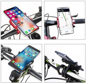 img 3 attached to 📱 GANOPPER Bike & Motorcycle Phone Mount Holder, Adjustable Aluminum Alloy Universal Handlebar Cellphone Holder for Road & Mountain Bicycles, Compatible with Samsung S9/S8/Note5/4 & iPhone 6.5 Inch Plus 6 (Red)