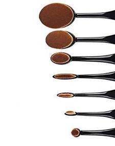 img 1 attached to 💄 7-Piece Multifunctional Oval Head Makeup Brush Set - Professional Brushes for Foundation, Concealer, Blending & Contouring