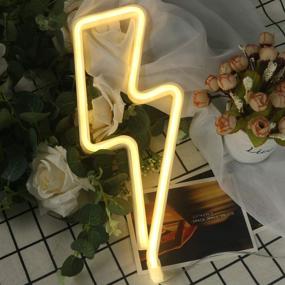 img 3 attached to ⚡️ Lightning Bolt Neon Signs: Vibrant LED Wall Decor for Bedroom & Living Room, USB/Battery Powered - Perfect for Christmas Parties, Kids, and Girls - Warm White Glow