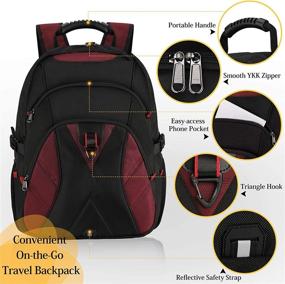 img 3 attached to Laptop Backpack 17 Inch Extra Large Travel Backpack For Men Waterproof School College Backpack With USB Charging Port Business Computer Gaming Backpack For Men Women Red