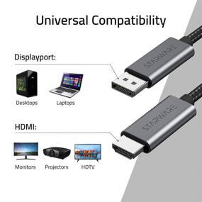 img 3 attached to 🔌 Кабель STARWARE Uni-Directional DisplayPort to HDMI [4K UHD], 6 футов / 1,8 м, совместим с Lenovo, HP, DELL, GPU, AMD, NVIDIA и другими