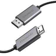 🔌 кабель starware uni-directional displayport to hdmi [4k uhd], 6 футов / 1,8 м, совместим с lenovo, hp, dell, gpu, amd, nvidia и другими логотип