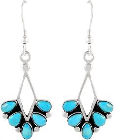 img 4 attached to 💍 Exquisite 925 Sterling Silver Turquoise Earrings - Choose Your Authentic Turquoise Color