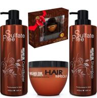🌿 moroccan argan oil shampoo conditioner and hair mask: sulfate-free gift set for damaged, dry, curly, or frizzy hair - thickening formula for fine/thin hair, safe for color and keratin treated hair logo