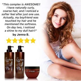 img 2 attached to 🌿 Moroccan Argan Oil Shampoo Conditioner and Hair Mask: Sulfate-Free Gift Set for Damaged, Dry, Curly, or Frizzy Hair - Thickening Formula for Fine/Thin Hair, Safe for Color and Keratin Treated Hair
