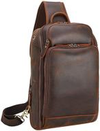 italian leather shoulder daypack backpack with zippers logo