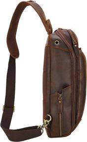 img 2 attached to Italian Leather Shoulder Daypack Backpack with Zippers