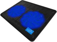 aicheson охлаждающая подставка для ноутбука 2 с вентиляторами 1000 об/мин: переносной компьютерный охладитель с синими светодиодами - s007 логотип