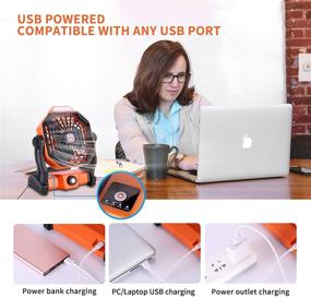 img 2 attached to 🏕️ Portable Outdoor Camping Fan with LED Lantern and Hook - USB Rechargeable, Ideal for Tent Camping and Traveling