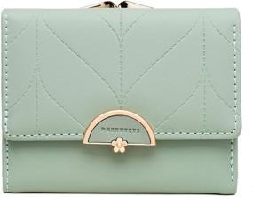 img 4 attached to 👜 Stylish Women's Wallet: Petite Mini Wallet with Cute Coin Pocket - Slim, Small, and Kawaii (New Green)