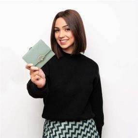 img 2 attached to 👜 Stylish Women's Wallet: Petite Mini Wallet with Cute Coin Pocket - Slim, Small, and Kawaii (New Green)