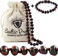 🔥 unisex baltic amber necklace and bracelet gift set in cherry - certified premium raw baltic amber: unveiling exquisite quality logo