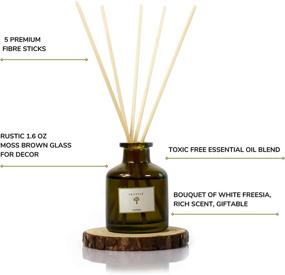 img 1 attached to 🏡 Home and Bathroom Reed Diffuser - Revitalizing Freesia Fragrance; Includes Scented Oil Sticks and Diffuser Set - Enhance your Home Scent