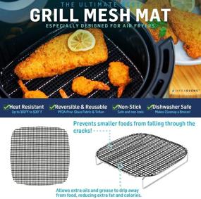 img 1 attached to 🍳 Extra Large Air Fryer Accessories for Ninja, Chefman, GoWise, Instant Pot, Paula Deen, Power Airfryer Oven, Cosori, Tidylife, Emeril Lagasse, Gourmia, Cuisinart +More – Silicone Cooking Mat
