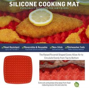img 2 attached to 🍳 Extra Large Air Fryer Accessories for Ninja, Chefman, GoWise, Instant Pot, Paula Deen, Power Airfryer Oven, Cosori, Tidylife, Emeril Lagasse, Gourmia, Cuisinart +More – Silicone Cooking Mat