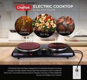 img 3 attached to 🔥 Плита Cheftek CT1010 с двумя электрическими конфорками: 6’’ и 7.5’’ диаметром, 1700Вт, эмалевое железо, черного цвета - эффективное кухонное приспособление для домашних поваров.