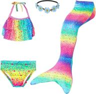 🧜 swim like a mermaid with mermaid tails for girls - princess bikini set, bathing suit, swimmable costume (no monofin included) logo