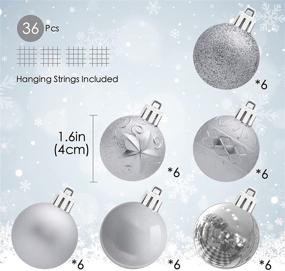 img 3 attached to 🎄 WBHome 36ct Silver Shatterproof Christmas Ball Ornaments Set - 1.57 inches / 40mm - Decorative Tree Decorations with Hooks Included