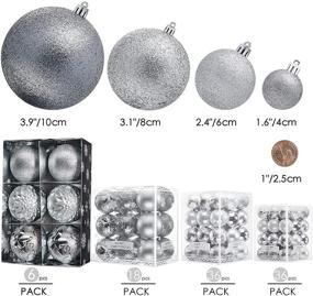 img 2 attached to 🎄 WBHome 36ct Silver Shatterproof Christmas Ball Ornaments Set - 1.57 inches / 40mm - Decorative Tree Decorations with Hooks Included