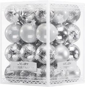 img 4 attached to 🎄 WBHome 36ct Silver Shatterproof Christmas Ball Ornaments Set - 1.57 inches / 40mm - Decorative Tree Decorations with Hooks Included