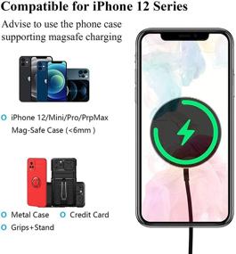 img 2 attached to 🔌 Wireless Car Charger for iPhone 12/12 Mini/12 Pro/12 Pro Max - 15W Magnetic Auto-Alignment Air Vent Mount with MagSafe - Fast Charging Stand & Holder Compatible with MagSafe Cases