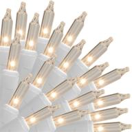 🎄 clear outdoor christmas lights - 150-count white wire ul certified incandescent mini string light for xmas tree, patio, garden decorations & more logo