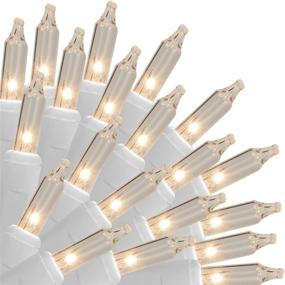 img 4 attached to 🎄 Clear Outdoor Christmas Lights - 150-Count White Wire UL Certified Incandescent Mini String Light for Xmas Tree, Patio, Garden Decorations & More