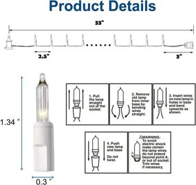 img 2 attached to 🎄 Clear Outdoor Christmas Lights - 150-Count White Wire UL Certified Incandescent Mini String Light for Xmas Tree, Patio, Garden Decorations & More