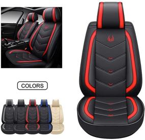 img 4 attached to OASIS AUTO OS-003 Leather Car Seat Covers Interior Accessories