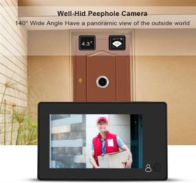 img 2 attached to 📸 Zerone Smart Digital Door Peephole Viewer: 4.3-Inch TFT-LCD Camera with 140° Wide Angle HD Security Monitor