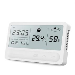 img 4 attached to 🌡️ BeigeFamu Indoor Thermometer Humidity Meter: Accurate HD Display, Rechargeable, Perfect for Home, Greenhouse, Office