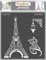 crafttreat eiffel tower stencils for wood, canvas, paper, fabric, floor, wall, and tile - paris stencil - 6x6 inch - reusable diy art and craft stencils for home decor - paris france stencil logo