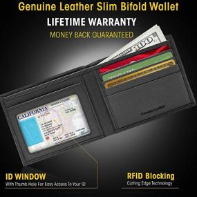 img 3 attached to 🧳 Authentic Leather Slim Bifold Wallets for Men - Essential Accessories in Wallets, Card Cases & Money Organizers