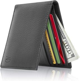 img 2 attached to 🧳 Authentic Leather Slim Bifold Wallets for Men - Essential Accessories in Wallets, Card Cases & Money Organizers