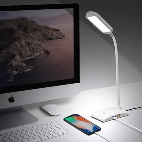 img 2 attached to 💡 TW Desk Lamps for Home Office - Super Bright Small Desk Lamp with USB Charging Port: The Ultimate LED Desk Light for Study, Bedside Reading, and More!