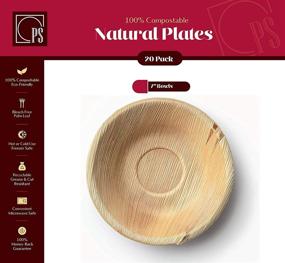 img 3 attached to Disposable Plates Compostable Bamboo Style Natural