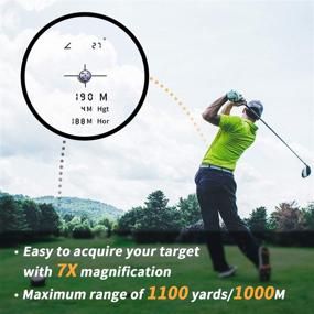 img 3 attached to 🎯 Laser Golf Hunting Rangefinder 1100 Yards 7X - Rechargeable, Flag-Lock, Speed, Range, Scan - Ideal for Golf, Hunting, Hiking, and Engineering