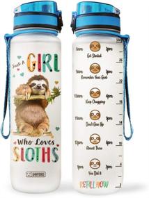 img 4 attached to 64oz 1L Motivational Sloth Water Bottle with Time Marker - Just A Girl Who Loves Sloths HHA0307018