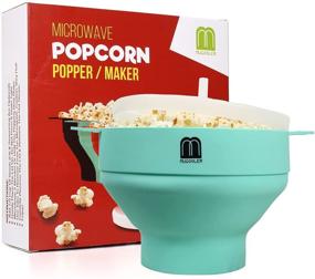 img 4 attached to 🍿 Silicone Microwave Popcorn Maker by MUGOOLER - Collapsible Bowl with Lid, BPA Free, Dishwasher Safe (Light Blue)