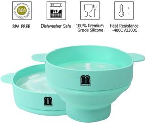 img 3 attached to 🍿 Silicone Microwave Popcorn Maker by MUGOOLER - Collapsible Bowl with Lid, BPA Free, Dishwasher Safe (Light Blue)